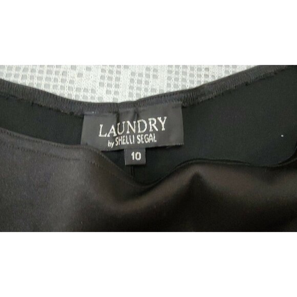 LAUNDRY BY SHELLI SEGAL  WOMEN'S BLACK  LONG COCKTAIL  DRESS SIZE 10 # 354B - Picture 7 of 12